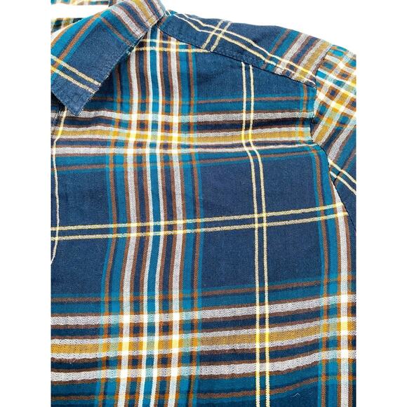 Ann Taylor LOFT XS Cotton Blue Plaid Collared Tunic Shirt Top - Picture 2 of 8